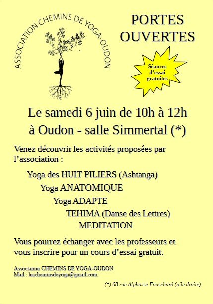 YOGA : Portes Ouvertes le samedi 6 juin